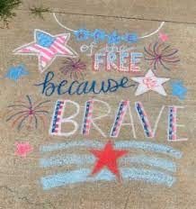 Patriotic chalk drawing