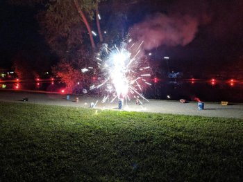 Fireworks going off at The Ridge Campground