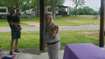 lady holding snake