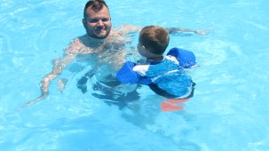 Swimming at the ridge campground