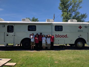 Camper's donating to the Red Cross at The Ridge Campground