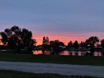 A colorful sunset at The Ridge Campground