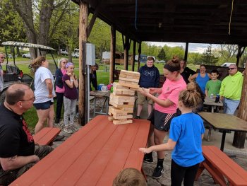 Camper's playing games at the Playground.