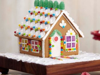 Gingerbread House Decorated on a table