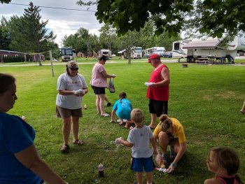 Camper's dyeing shirts at The Ridge Campground