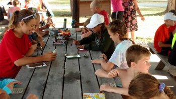 Camper's enjoying a game of Bingo at The Ridge Campground