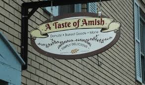 Shop sign with the text "A Taste of Amish" at The Ridge Campground