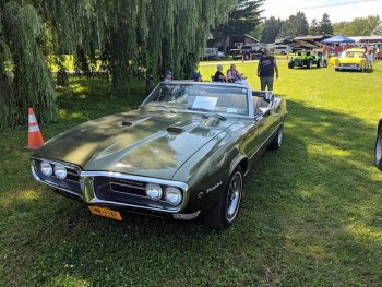 A green Pontiac Firebird at The Ridge Campground